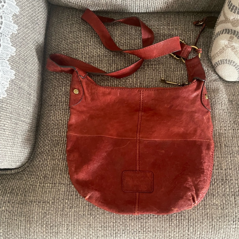 Fossil Red Handbag In A Good Condition - image 3